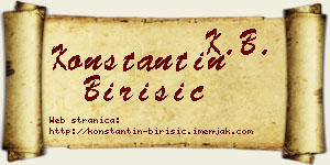 Konstantin Birišić vizit kartica